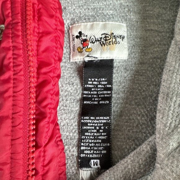 Vintage Walt Disney World Red Mickey Mouse Embroidered Hooded Jacket Medium - Picture 3 of 16